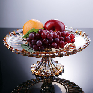 ktv创意酒店吧台水果糖果盘商用结婚放切好的水晶玻璃水果盘专用