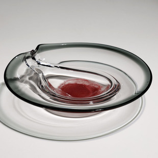 轻奢中式水墨风古典创意琉璃玻璃大水果盘艺术客厅样板间软装饰盘