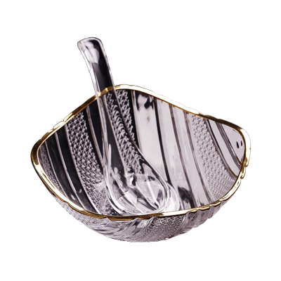 轻奢创意透明玻璃碗精致小吃酒店碟蘸料碗美容院茶点零食甜品盘