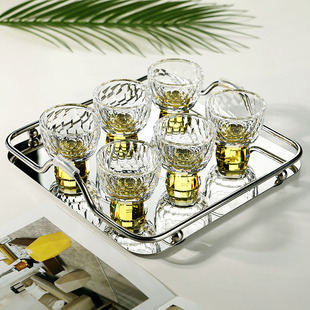 彩色底小酒杯水晶玻璃杯0.05公斤杯家庭饮用白酒一个杯子酒杯酒具