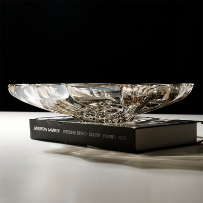 创意不规则水晶玻璃水果盘轻奢家用大号摆放零食糖干果盘点心托盘