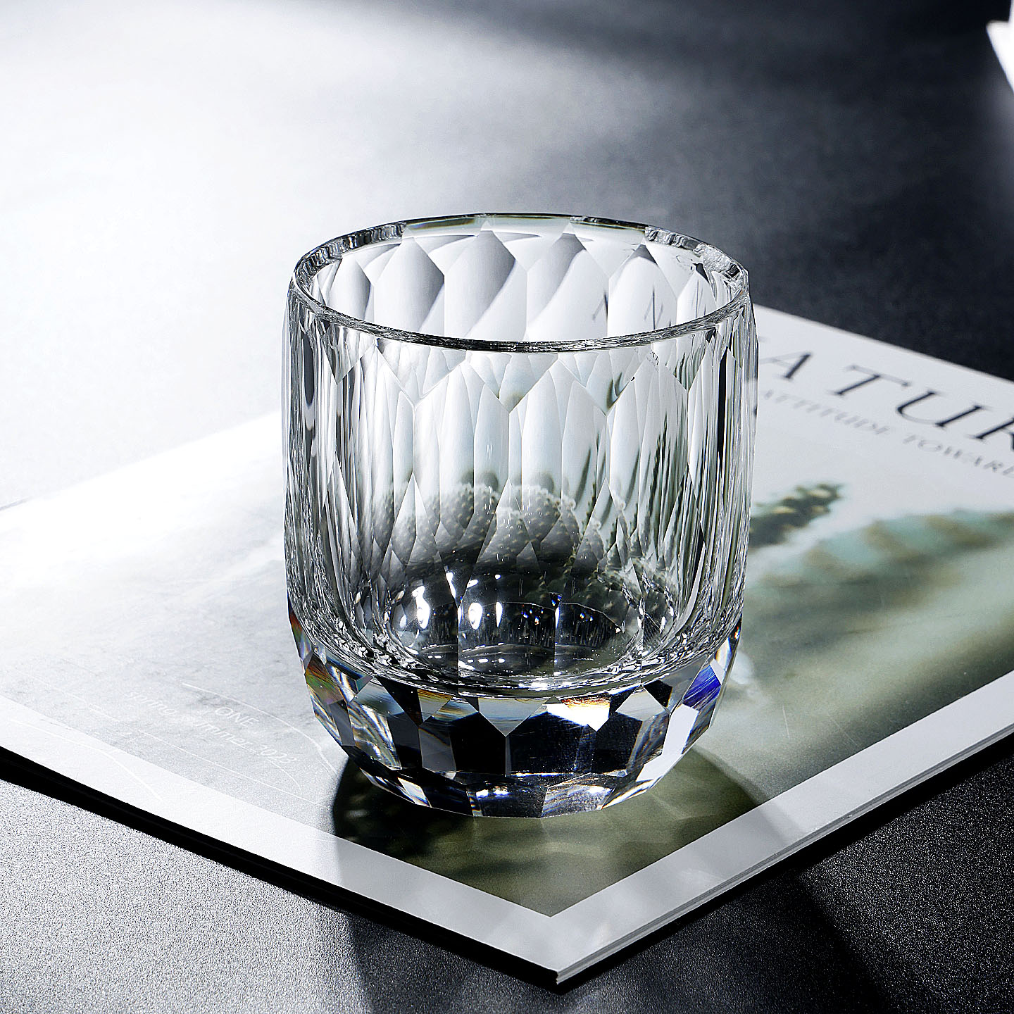 创意手工雕刻K9水晶杯轻奢钻面威士忌酒杯家用水杯洋酒杯高端送礼