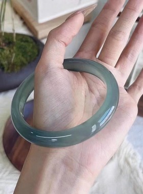 意大利琉璃高冰种玉髓玛瑙库里蓝玛瑙手镯玉镯马料天然手镯女款爆