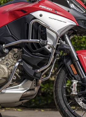 GSADV适用杜卡迪揽途MTSV4S派克峰保险杠上下护杠不锈钢防摔改装