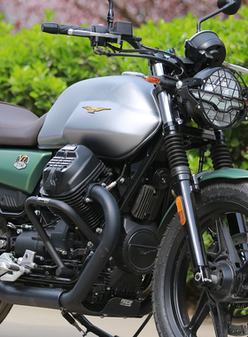 GSADV适用摩托古兹V7V9护杠guzzi保险杠大灯护网底板保护改装配件