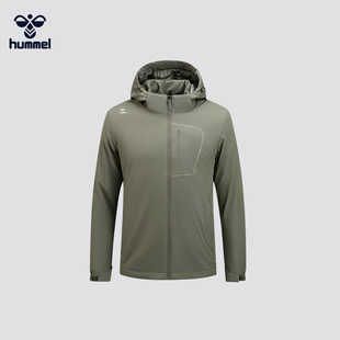 HUMMEL官方正品2025秋季新款男女户外运动高端时尚印花连帽外套