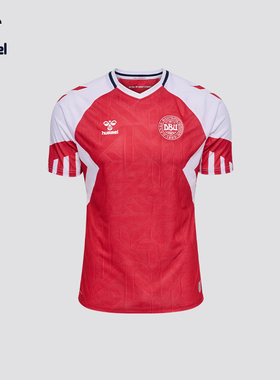 hummel DBU丹麦主场球衣2024夏季新款运动速干透气短袖T恤 220442