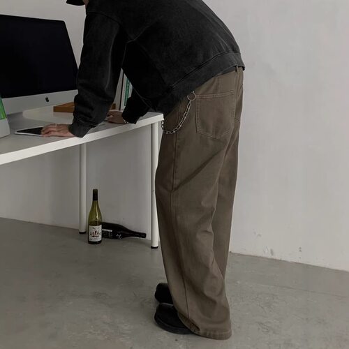 美拉德风Leanfit水洗直筒牛仔裤