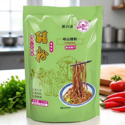 陕西宝鸡岐山醋粉美食小吃擀醋粉粗粮代餐开袋即食面皮粉皮黑凉皮