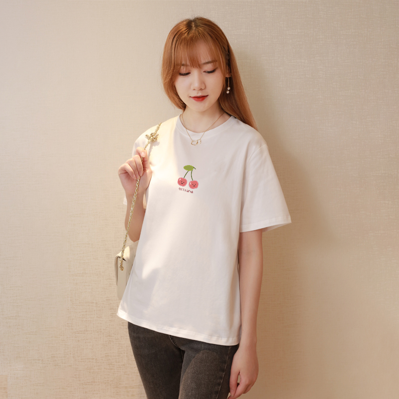 小樱桃宽松卡通风短袖t恤短袖
