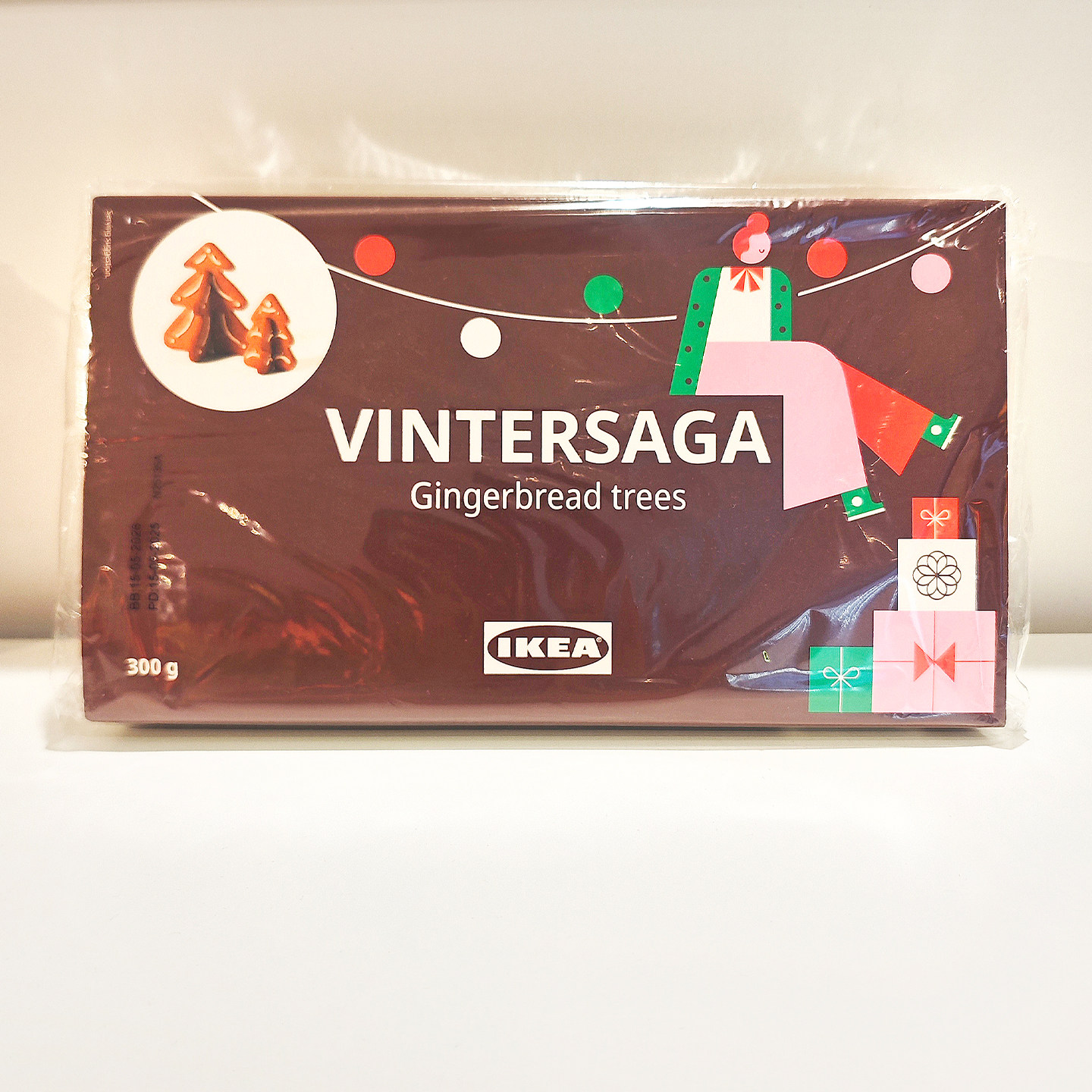 IKEA宜家VINTERSAGA树形姜味造型饼干300g房屋姜饼圣诞节日礼盒装