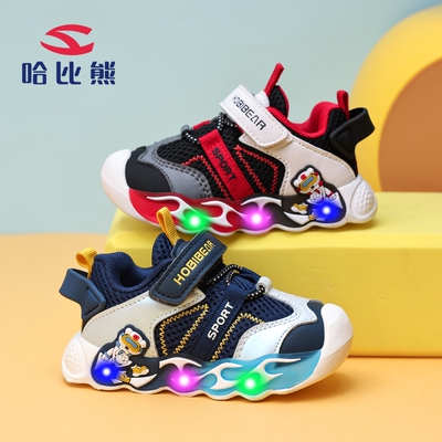 哈比熊男宝宝发光闪灯学步鞋