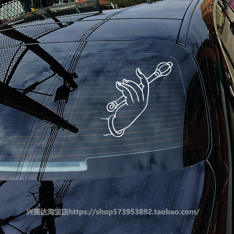 西藏佛手 个性 反光 大明咒 藏文六字真言车贴 汽车贴纸潮流装饰