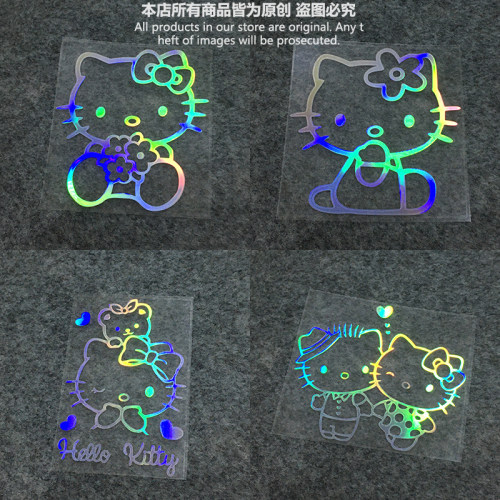 凯蒂猫电动车贴纸可爱装饰女司机