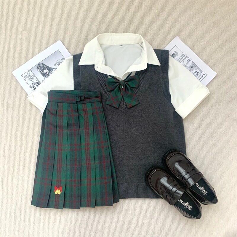 原创正版格裙制服马甲套装