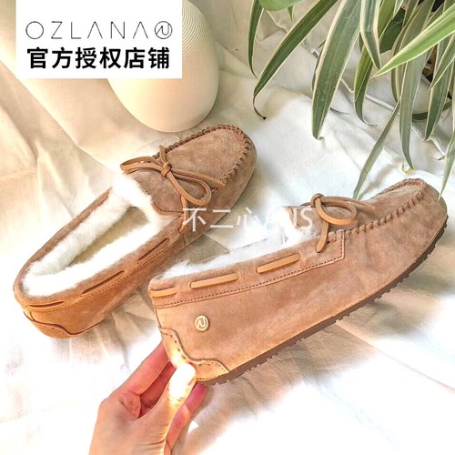 Ozlana澳洲清仓冬加绒羊毛豆豆鞋