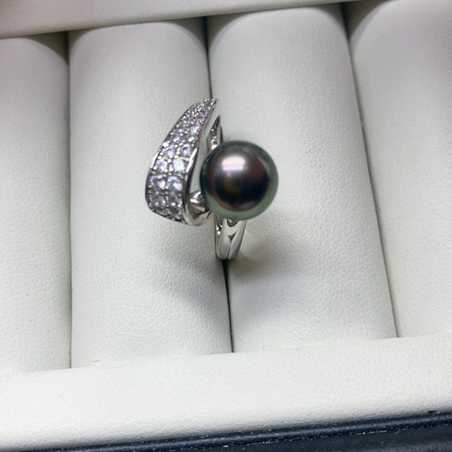 孔雀绿纯银设计款戒指