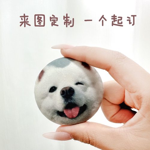 毛绒吧唧定制猫咪照片谷子可rua柔软宠物徽章冰箱贴留念胸针装饰