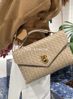 百搭通勤编织女包kont lock锁扣手提肩背斜挎复古时髦多用女包袋