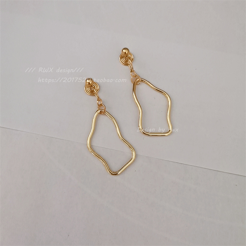 不规则镂空异形几何金属新款耳环