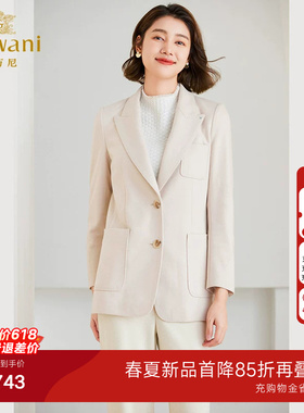 乔万尼2025冬季新品大衣女高级感西装绵羊毛呢子大衣ET4B911001