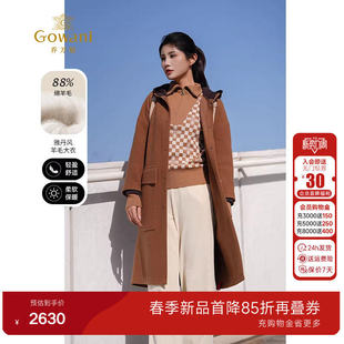 乔万尼冬新款 连帽年轻设计气质高级感EI4A577 绵羊毛大衣商场同款
