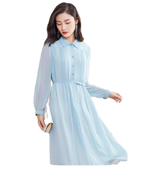 【设计师精选】乔万尼新款纯色法式收腰显瘦连衣裙高级感DF2E421