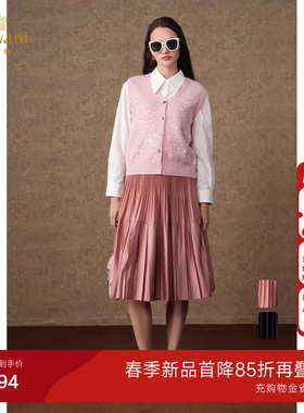 乔万尼2026春新款半身裙气质高级感百搭百褶裙ET4D973