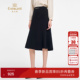 乔万尼淑女风黑色A字半身裙女中长款 高腰显瘦鱼尾裙简约裙ED3D205