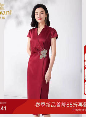 乔万尼夏季女士旗袍高档显瘦刺绣连衣裙商场同款好看流行ET2E202