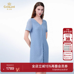 乔万尼2025夏新款 气质显瘦连衣裙拼接假两件长裙ED2E429 商场同款