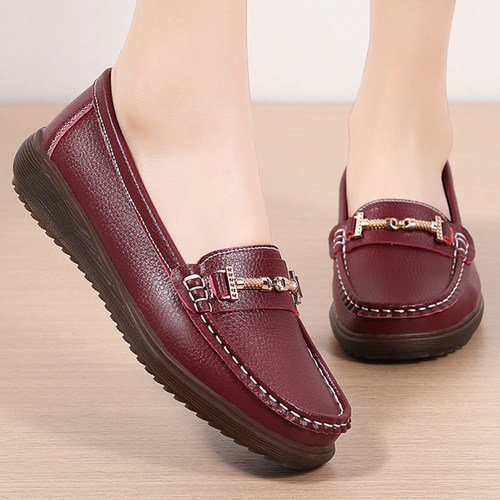 41-43鞋子女秋春新款宽脚肥胖牛筋轻便中老年单鞋工作健步妈妈鞋