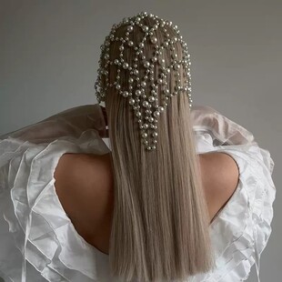 ornaments 多层流苏水钻发饰女新娘婚礼礼服婚纱配饰头饰发链Hair