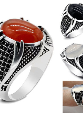 男跨境两把弯刀椭圆合金饰品戒指