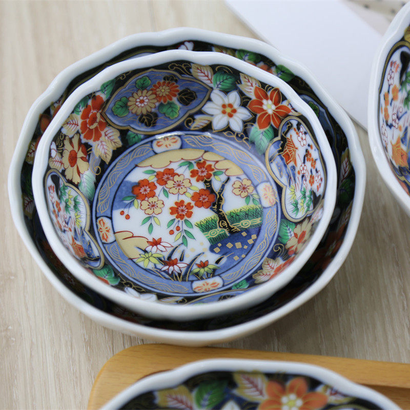 日本进口陶瓷碗 日式和风餐具古伊万里黄金树系列创意盘 家用碗盘