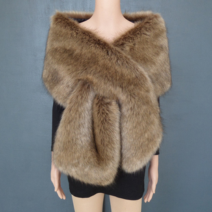 韩版加长披肩仿皮草毛领子围脖皮草围巾仿貉子狐狸毛毛假领冬季女