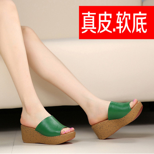 女夏外穿时尚松糕鞋厚底一字拖