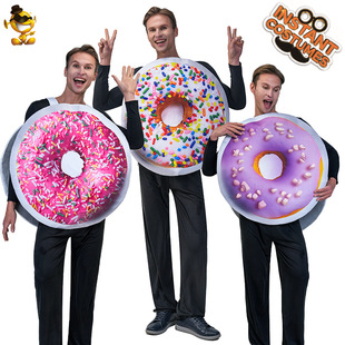 万圣节成人男女同款搞笑甜甜圈服装恶搞食物cosplay派对演出道具