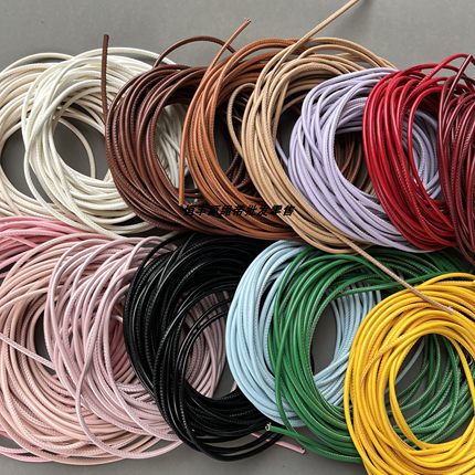 3mm细PU皮绳diy手工编织材料包钥匙扣挂件制作包带抽绳辅料BV挂饰