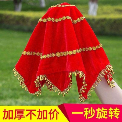 2个装加厚舞蹈手绢扇子 手绢花 舞蹈秧歌手绢 八角巾 二人转手绢