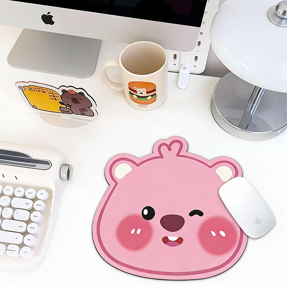 软萌粉色小熊卡通鼠标垫
