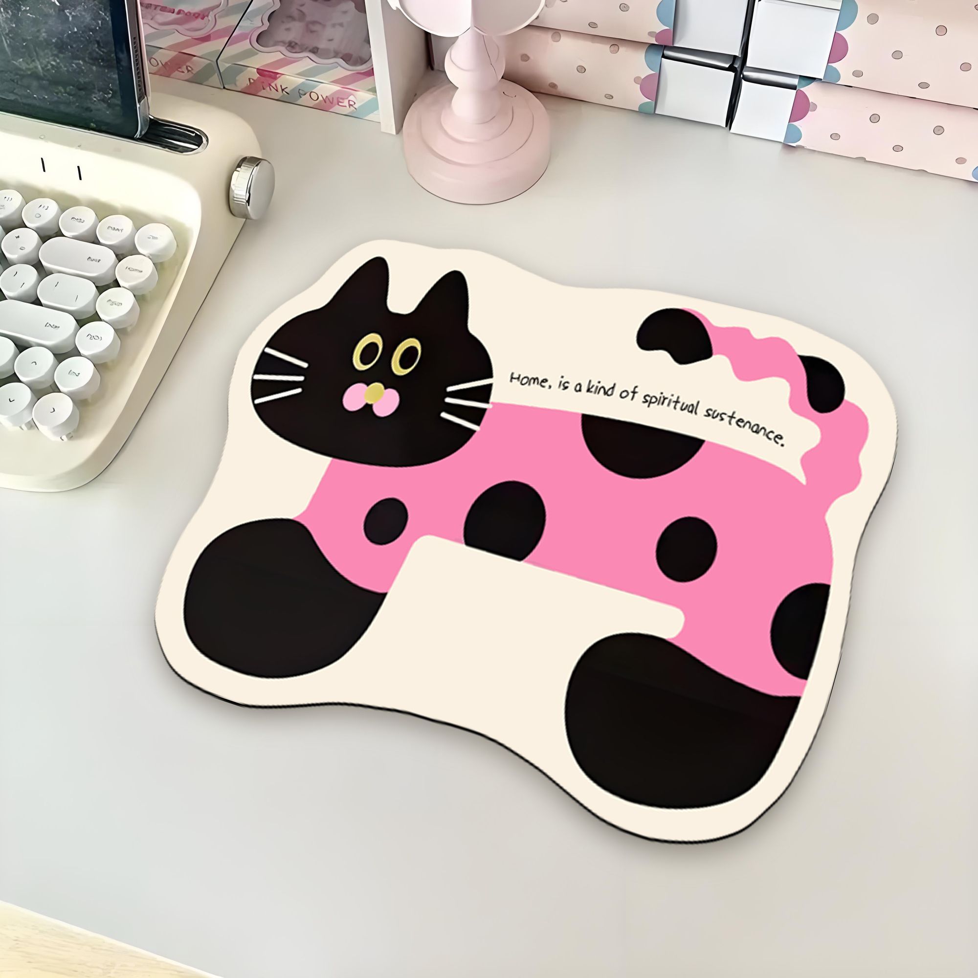 卡通猫咪异型防滑耐脏鼠标垫