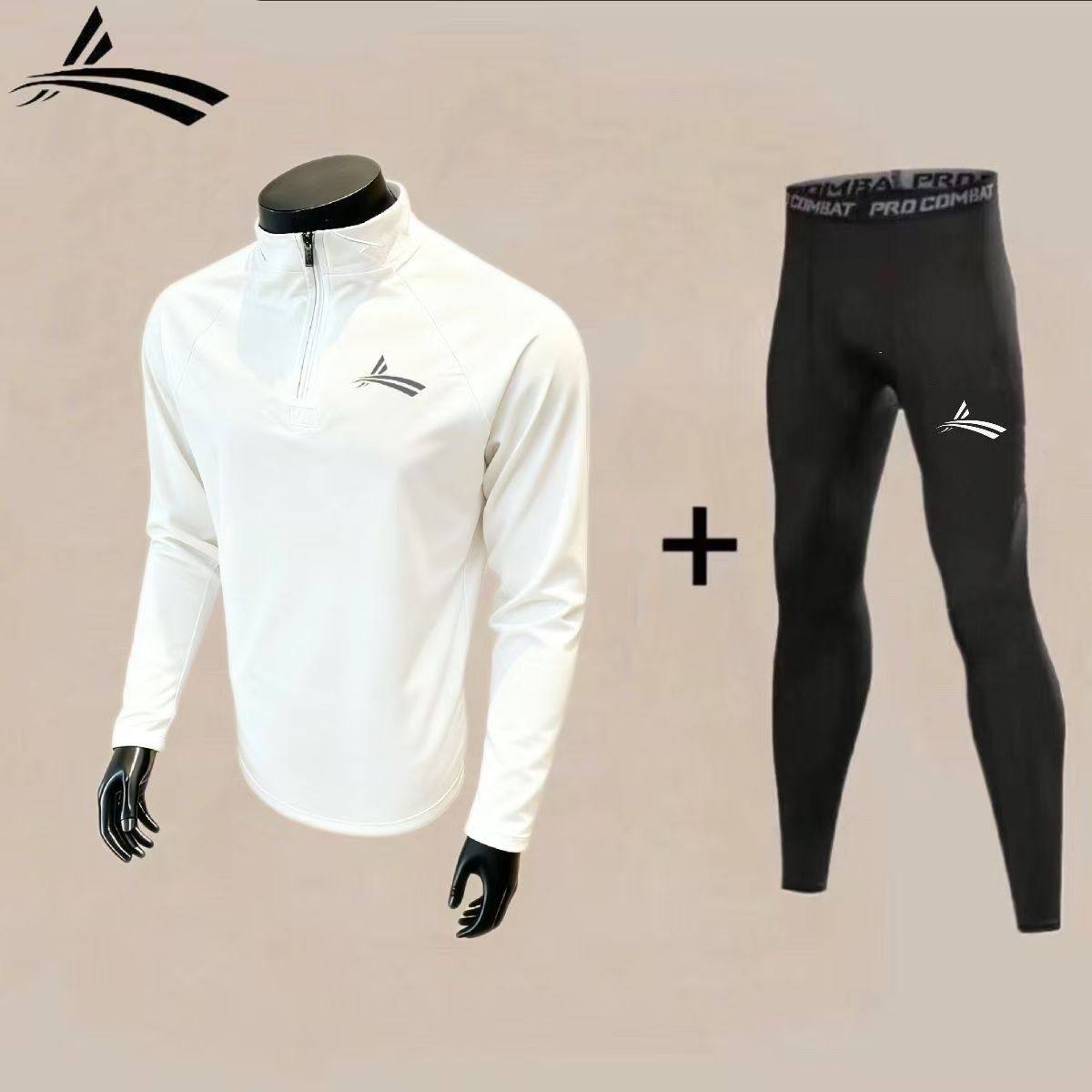 沃兰迪Volanti冬季训练紧身压缩裤运动跑步田径马拉松长裤男