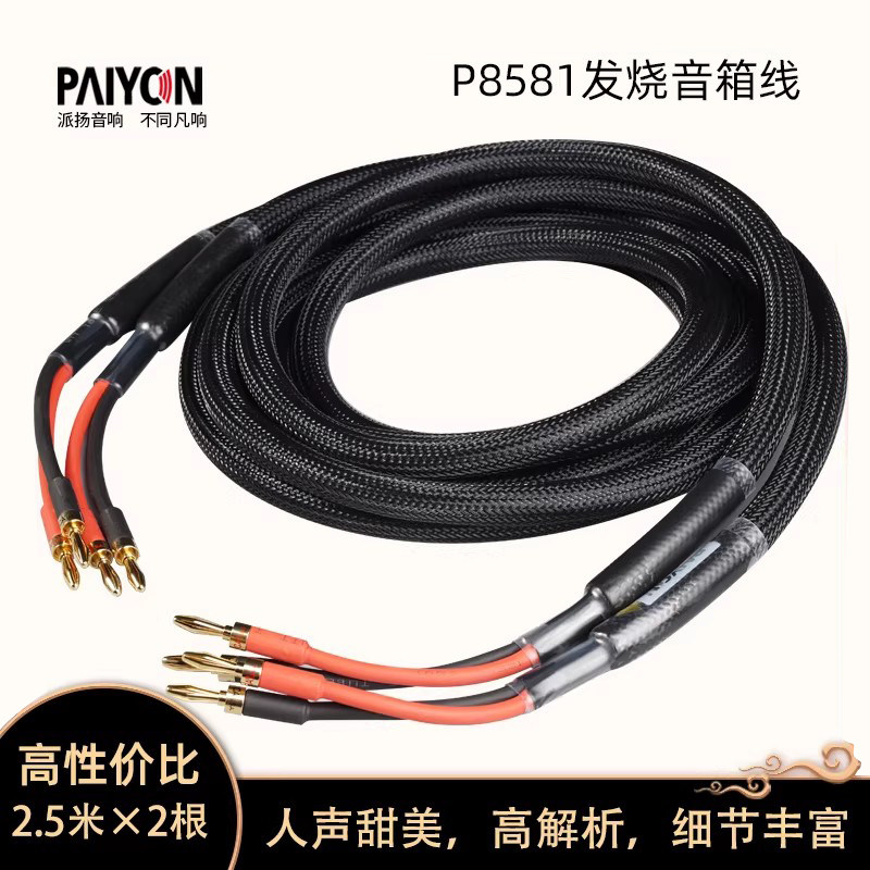派扬P8581发烧HIFI喇叭音箱线MCA香蕉插头线材声音通透高保真特价
