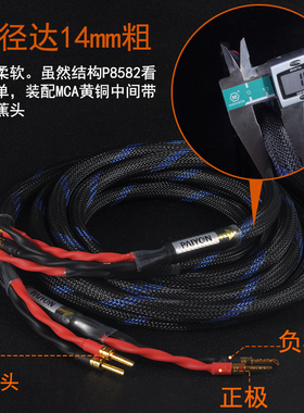 派扬P8582HIFI级发烧喇叭线 单晶铜 单晶镀银音箱线 声音通透平衡