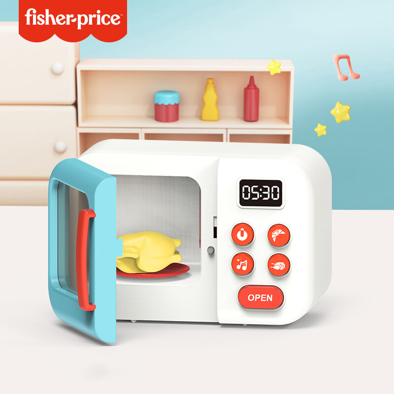 费雪(fisher-price)儿童微波炉玩具 电动烤箱厨房做饭过家家玩具
