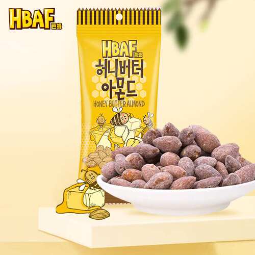 新款芭蜂韩国进口蜂蜜黄油扁桃仁35g果肉条箱装包装中国大陆6个月