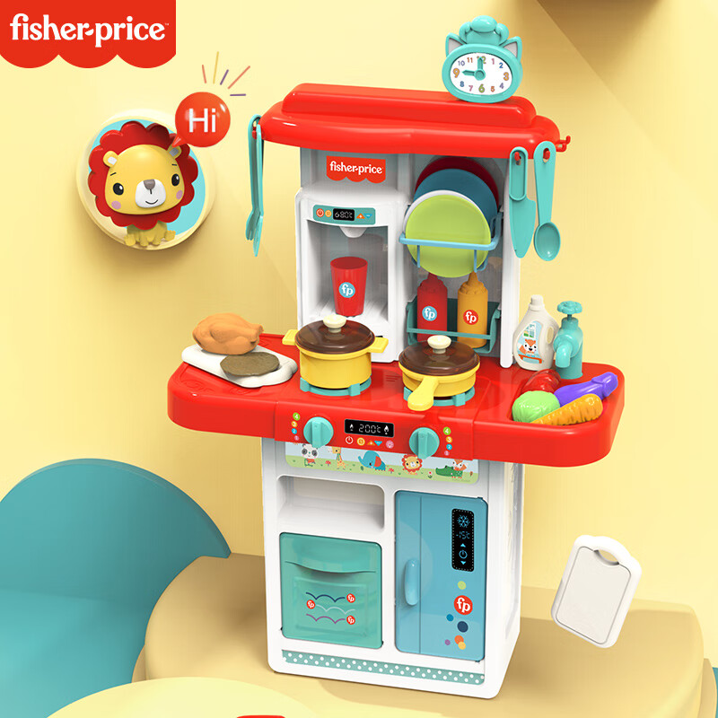 费雪(Fisher-Price)豪华大厨房套装 儿童过家家厨房玩具亲子模拟