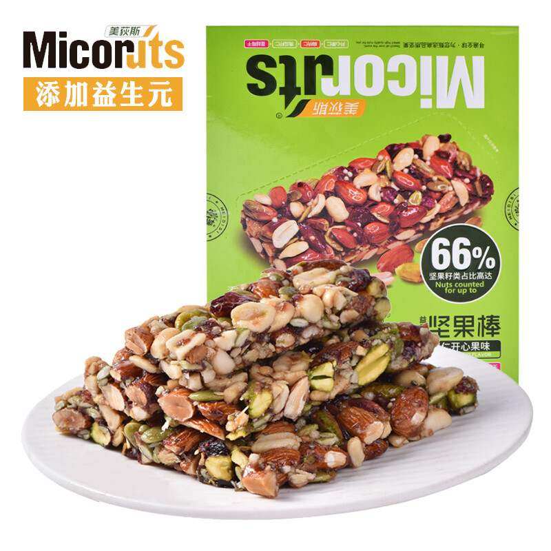美荻斯益生元每日坚果棒绿仁开心果口味360g(30g*12条)儿童营健