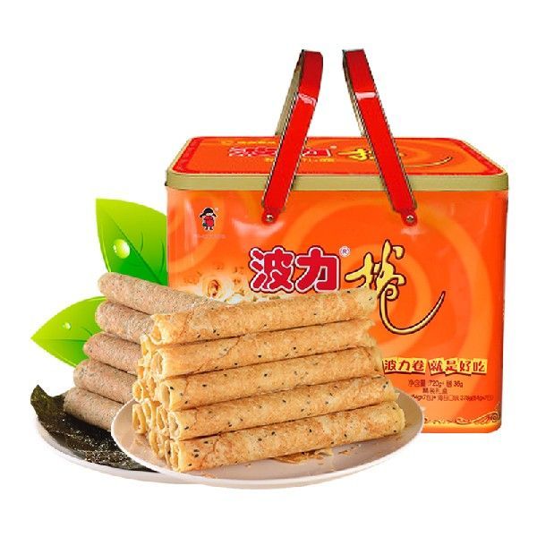波力海苔 波力卷 鸡蛋海苔味双拼 非油炸精装礼盒蛋卷 早餐饼干